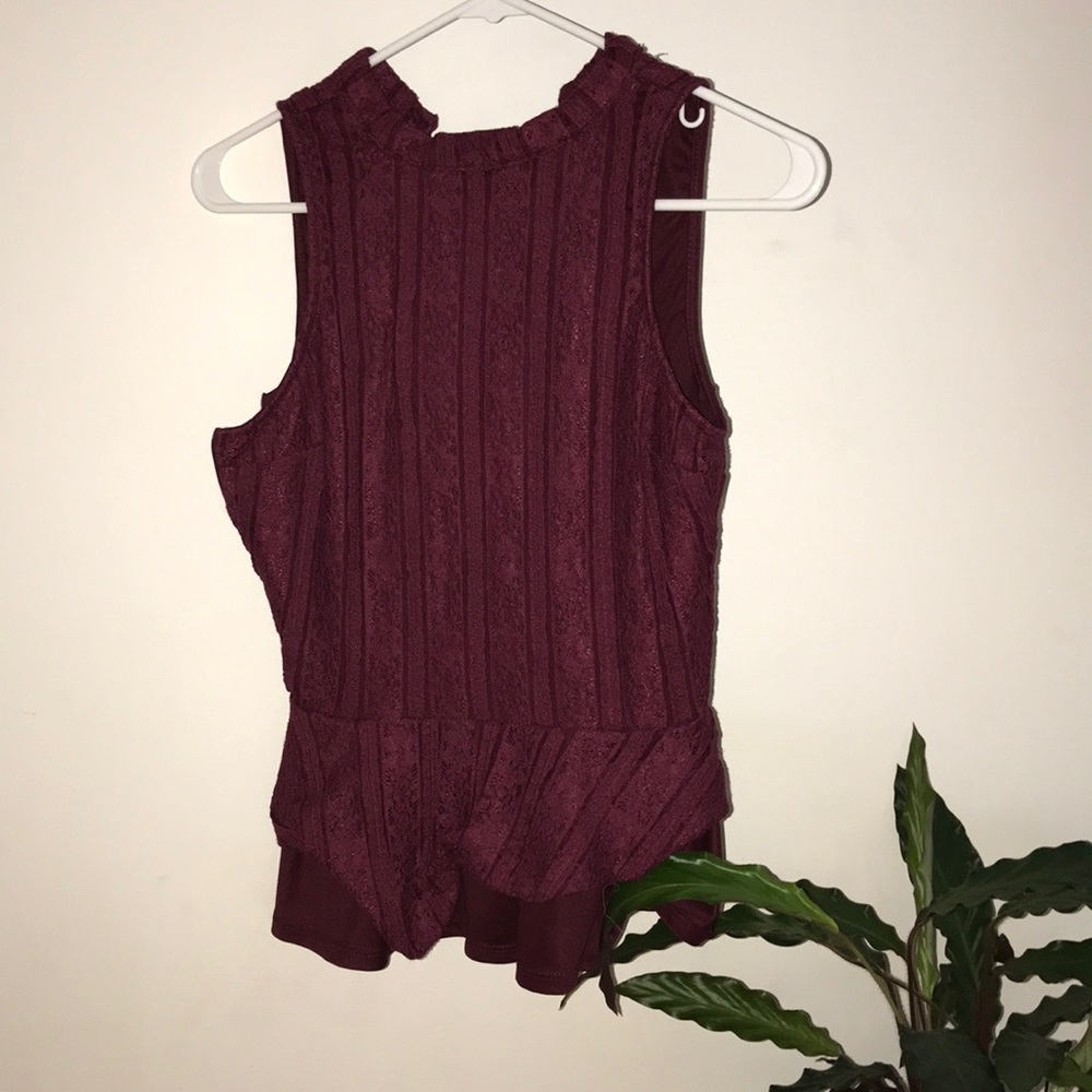 MAROON FANCY TANK TOP